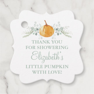 Etiquetas Para Lembrancinhas Chuveirinho de Bebê Abóbora Pequena Personalizada