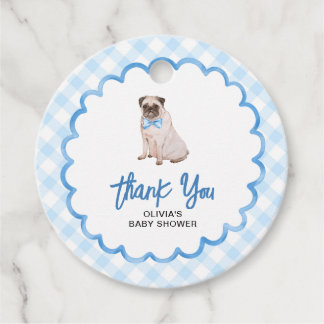 Etiquetas Para Lembrancinhas Chuveiro de Bebê Xadrez Azul Cachorro Obrigado