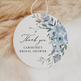 Etiquetas Para Lembrancinhas Chuveiro de Noiva Floral Azul Poeirento Elegante