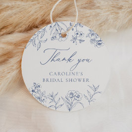 Etiquetas Para Lembrancinhas Chuveiro Nupcial Floral Azul Empoeirado Chinoiseri