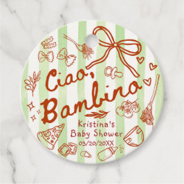 Etiquetas Para Lembrancinhas Ciao Bambino Green/Red Favor Tags