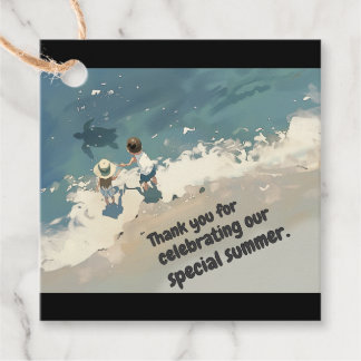 Etiquetas Para Lembrancinhas Cinematic Summer Ocean Beach Kids Art Custom Gift
