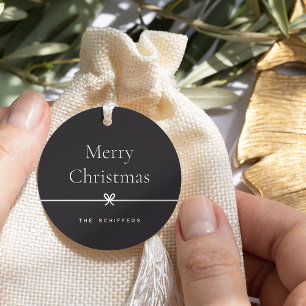 Etiquetas Para Lembrancinhas Cinza   Presente de Natal Mínimo Simples e Arco Mo