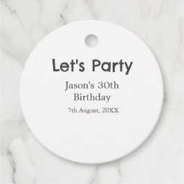 Etiquetas Para Lembrancinhas cinza simples aniversário de 30 anos vamos da fest