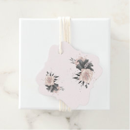 Etiquetas Para Lembrancinhas cinzas cor-de-rosa poeirento flores tropicais