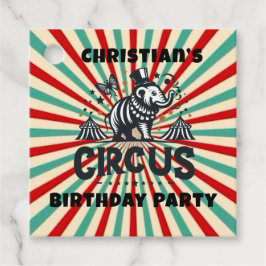 Etiquetas Para Lembrancinhas Circus Sunburst Aniversário de criança Party Obrig