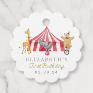 Etiquetas Para Lembrancinhas Circus Watercolor Animais bonitos de aniversário