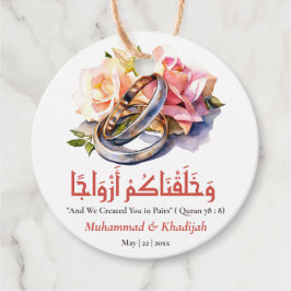 Etiquetas Para Lembrancinhas Citação Islâmica de Casamento de Watercolor Ring N