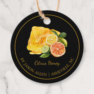 Etiquetas Para Lembrancinhas Citrus Honeycomb Simples, Mel Hang Tag