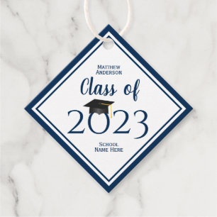 Etiquetas Para Lembrancinhas Classe de 2023 Graduação Simples de Marinho Azul E