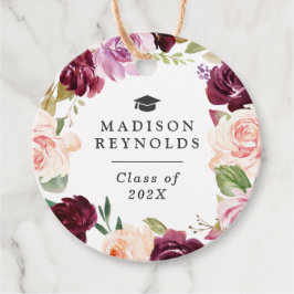 Etiquetas Para Lembrancinhas Classe de Graduação Floral Púrpura Formando 2023