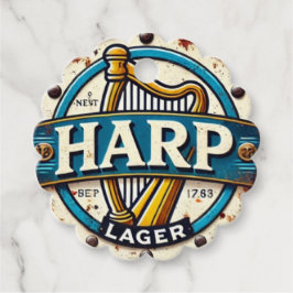 Etiquetas Para Lembrancinhas Classic Harp Lager Beer Logo Round
