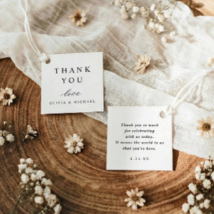 Etiquetas Para Lembrancinhas Clássico Agradecimento de Casamento Minimalista Si