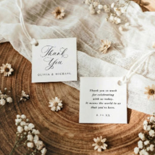 Etiquetas Para Lembrancinhas Clássico Agradecimento de Casamento Simples e Eleg