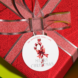 Etiquetas Para Lembrancinhas Clássico Cané de Doces com Natal de Fita Vermelha