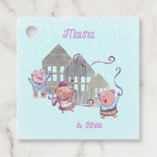 Etiquetas Para Lembrancinhas Clássico de Celebração de Três Pequenos Porcos Per