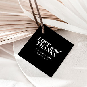 Etiquetas Para Lembrancinhas Clássico Luxo Preto Agradecimento de Casamento