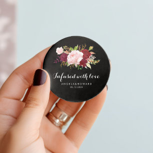 Etiquetas Para Lembrancinhas Clássico negro tropical infuso de casamento com am