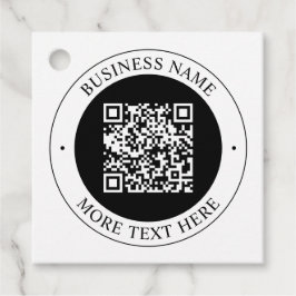 Etiquetas Para Lembrancinhas Código QR com Nome da Empresa Texto Circular Editá