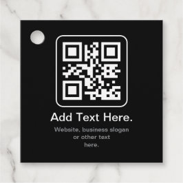 Etiquetas Para Lembrancinhas Código QR Modern Escaneável | Preto Branco & Cinza