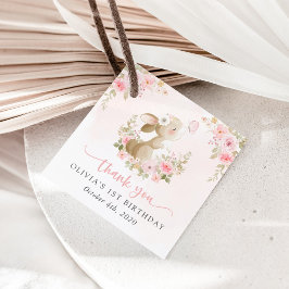 Etiquetas Para Lembrancinhas Coelho, Borboleta, Flores Cor-de-Rosa, Primeiro An