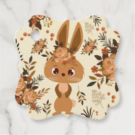 Etiquetas Para Lembrancinhas Coelho de Páscoa Marrom Chocolate Floral