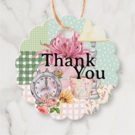 Etiquetas Para Lembrancinhas Colagem de aquarela doce Obrigado floral