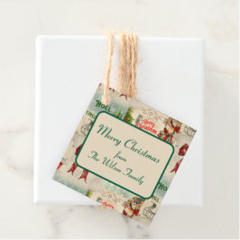Etiquetas Para Lembrancinhas Colagem de Natal Vintage