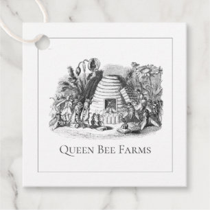 Etiquetas Para Lembrancinhas Colmeia da abelha de rainha entre flores Apiary ou