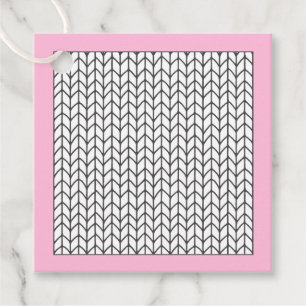 Etiquetas Para Lembrancinhas COLOR SEU PRÓPRIO Knitting Square Gift Tags / Rosa