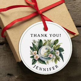 Etiquetas Para Lembrancinhas Coloração aquosa verde-clara do Pastel clássico