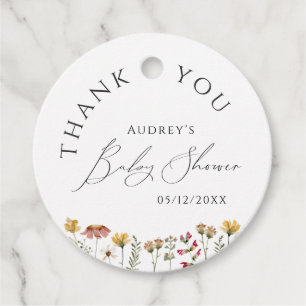 Etiquetas Para Lembrancinhas Colorida Chá de fraldas De Flor Selvagem, Muito Ob