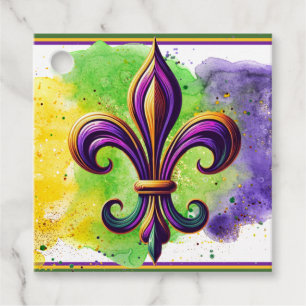 Etiquetas Para Lembrancinhas Colorida Mardi Gras Fleur de lis