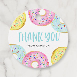 Etiquetas Para Lembrancinhas Colorida Pastel Sprinkle Rosquinhas Aniversário Ob