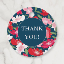 Etiquetas Para Lembrancinhas Colorido Agradecimento Floral Azul Vermelho