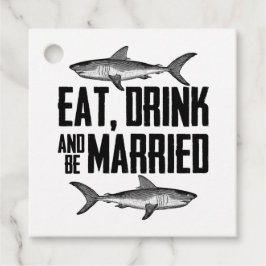 Etiquetas Para Lembrancinhas Coma, beba e seja casado com tubarão-safra