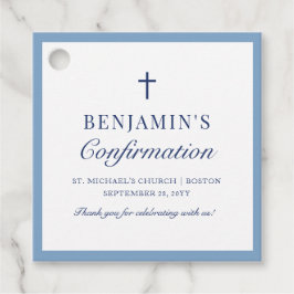 Etiquetas Para Lembrancinhas Confirmação Católica Dusty Blue - Obrigado