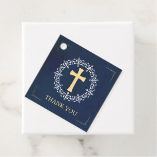 Etiquetas Para Lembrancinhas Confirmação de Blue Cross Wreath