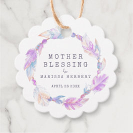 Etiquetas Para Lembrancinhas contas de bênção da mãe penas boho personalizadas