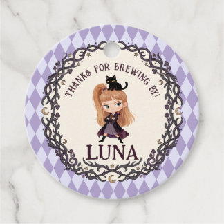 Etiquetas Para Lembrancinhas Convite de Aniversário de 1 ano da Bruxinha Chibi 
