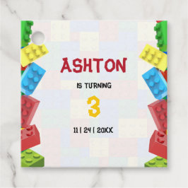 Etiquetas Para Lembrancinhas Convite de Aniversário de Blocos de Construção, An