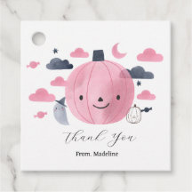 convites de aniversário de abóbora rosa-fofinho