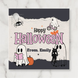 Etiquetas Para Lembrancinhas Convites de festas de Dia das Bruxas, cor-de-rosa