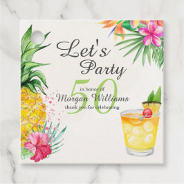 Etiquetas Para Lembrancinhas Coquetel Tropical Summer 50th Festa de aniversário