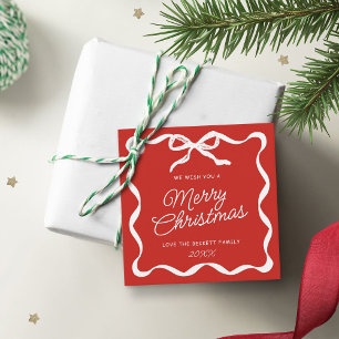 Etiquetas Para Lembrancinhas Coquette Curvy Fita & Laço Retro Feliz Natal