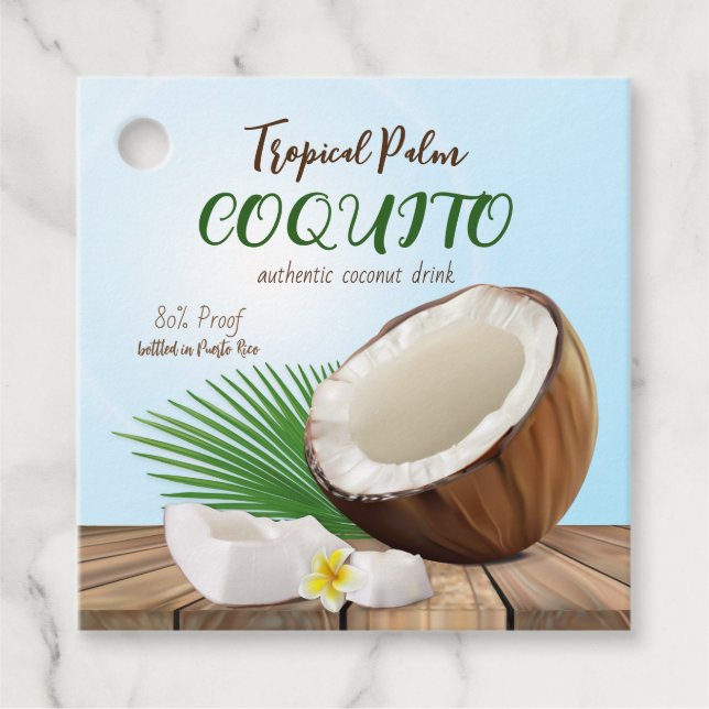 Etiquetas Para Lembrancinhas Coquito Coconut Tropical (Frente)