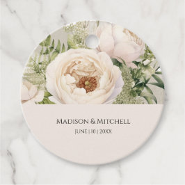 Etiquetas Para Lembrancinhas Cor d'água do Buquê de Flor Branco Elegante