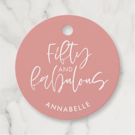 Etiquetas Para Lembrancinhas Cor d'água rosada 50 e fabuloso aniversário