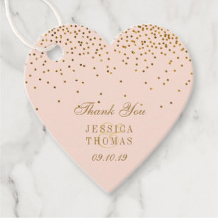 Etiquetas Para Lembrancinhas Cora o casamento cor-de-rosa & Dourado dos