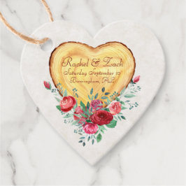 Etiquetas Para Lembrancinhas Coração de madeira e rosas